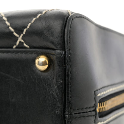 Chanel Calfskin Contrast Stitch Surpique Bowler Black 13 of 14