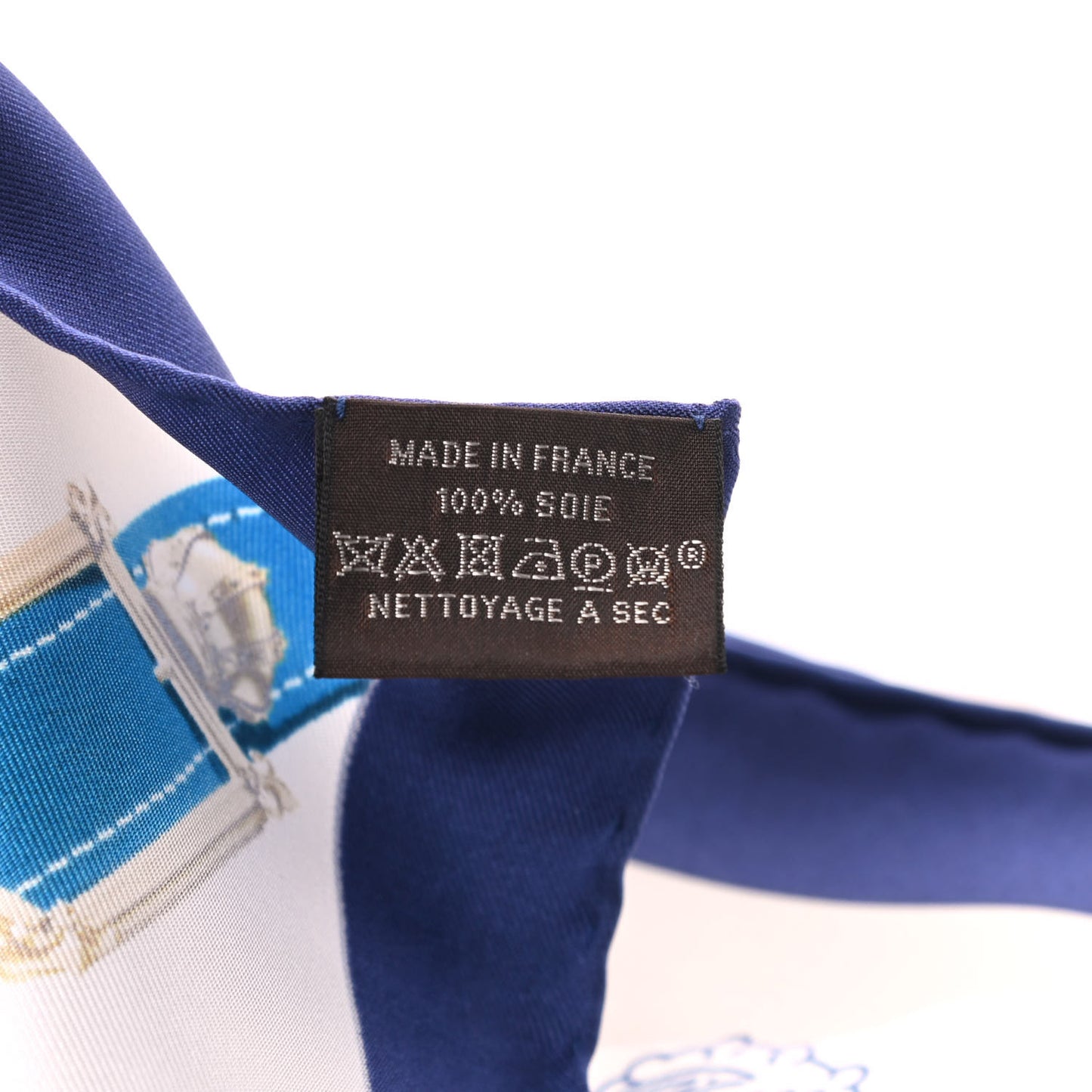 Silk Cavalcadour Voltigeur Scarf 90 Bleu Roy Creme Cobalt