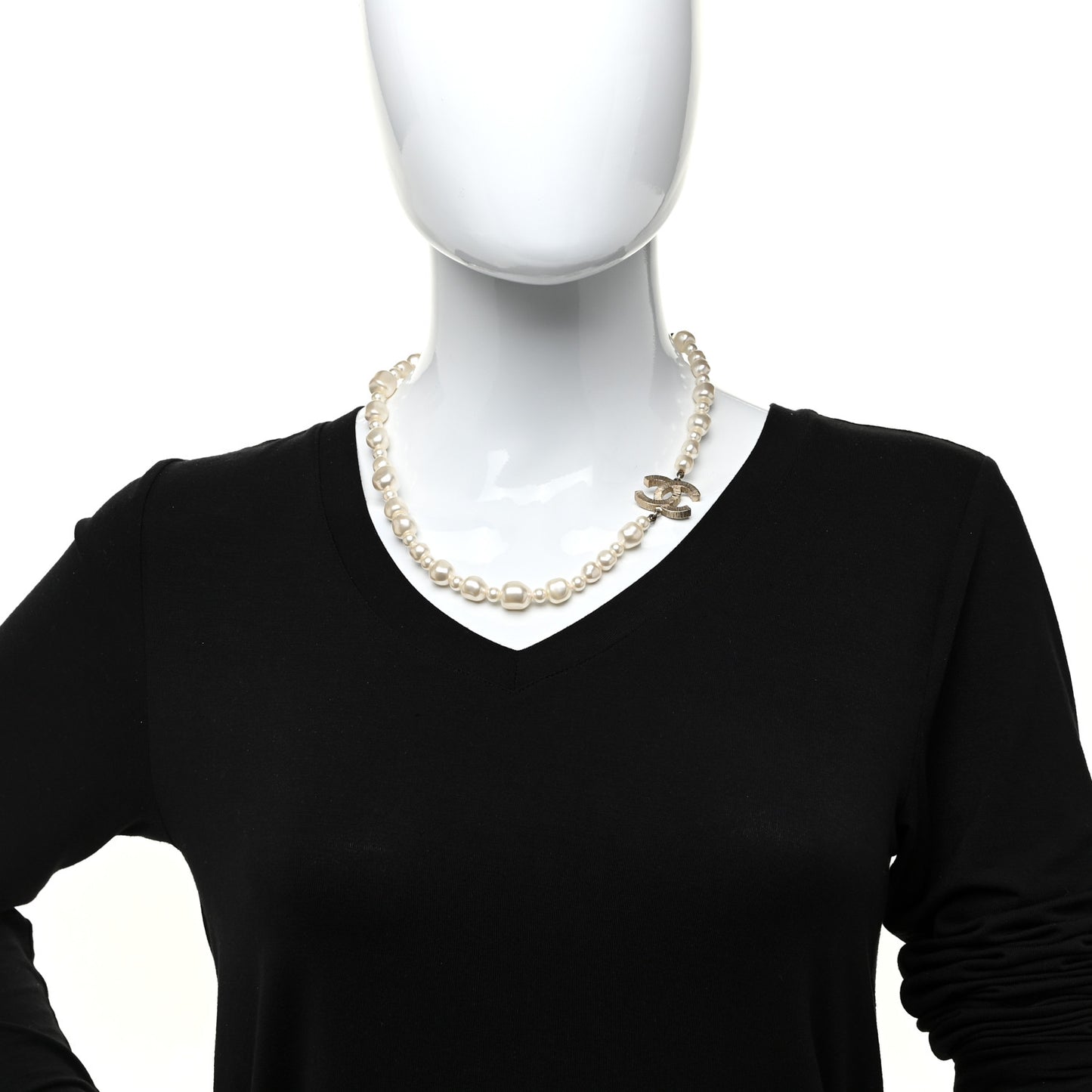 Pearl CC Necklace Light Gold