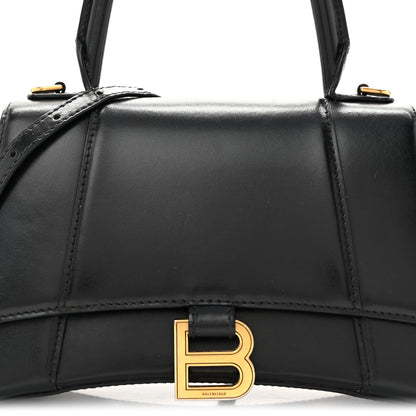 Balenciaga Shiny Box Calfskin Small Hourglass Top Handle Bag Black 9 of 15