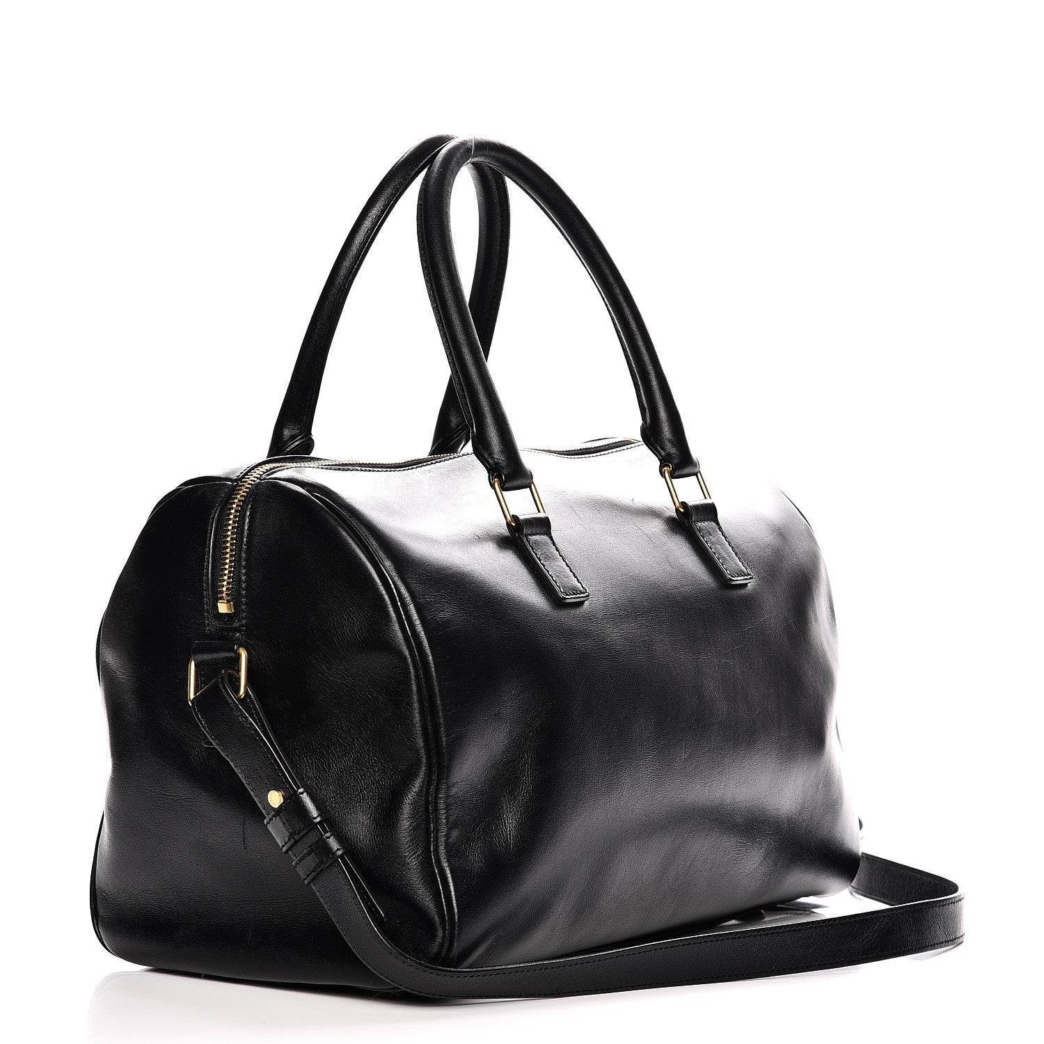 Saint Laurent Smooth Calfskin Classic Duffle 6 Bag Black 4 of 11