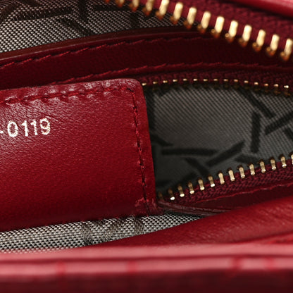 Christian Dior Lambskin Cannage Medium Lady Dior Red 7 of 11