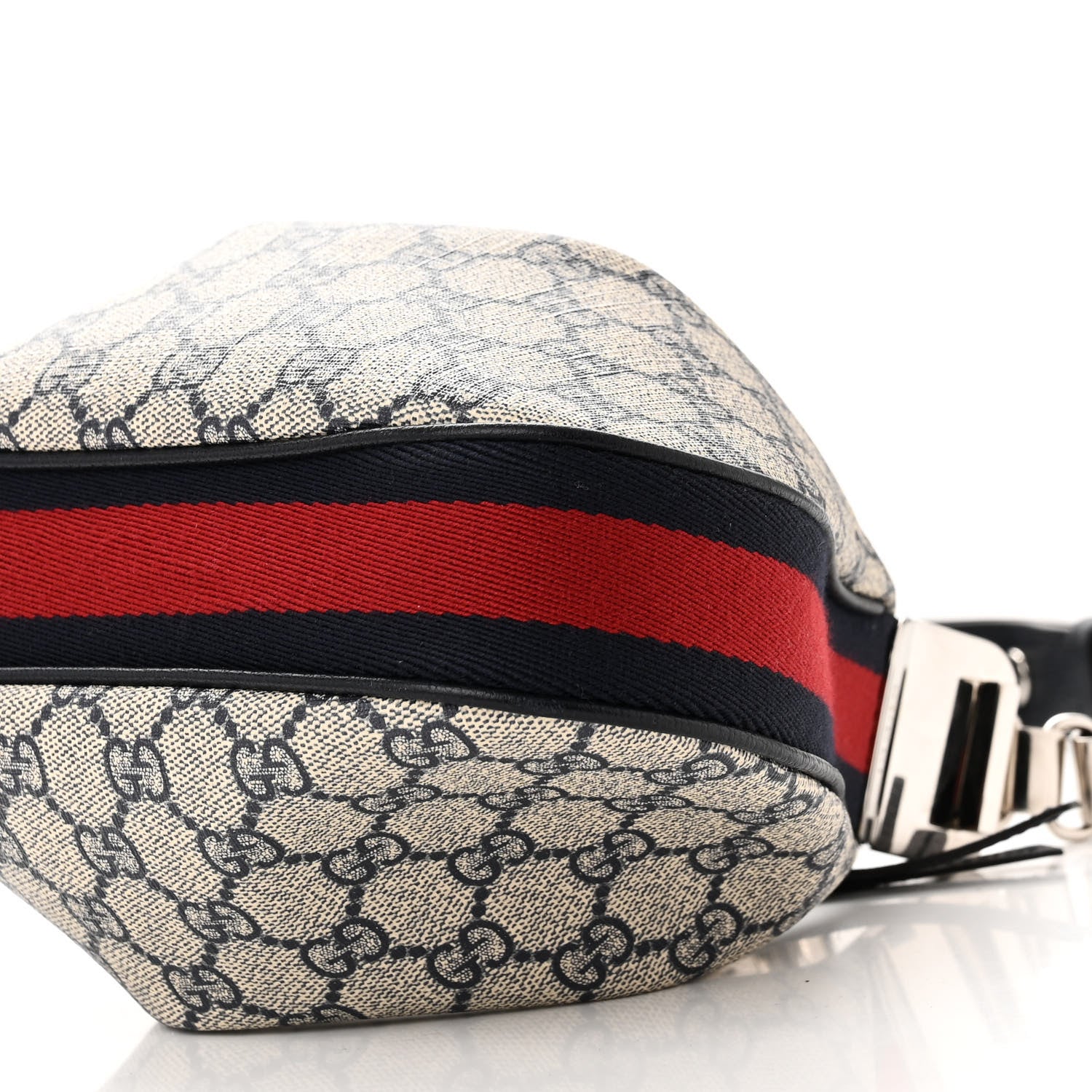 Gucci GG Supreme Monogram Textured Calfskin Web Small Attache Shoulder Bag Beige Blue 9 of 9