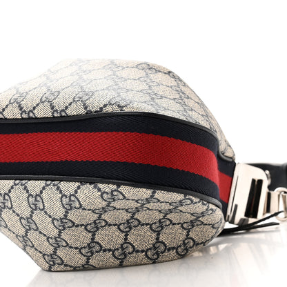 Gucci GG Supreme Monogram Textured Calfskin Web Small Attache Shoulder Bag Beige Blue 9 of 9