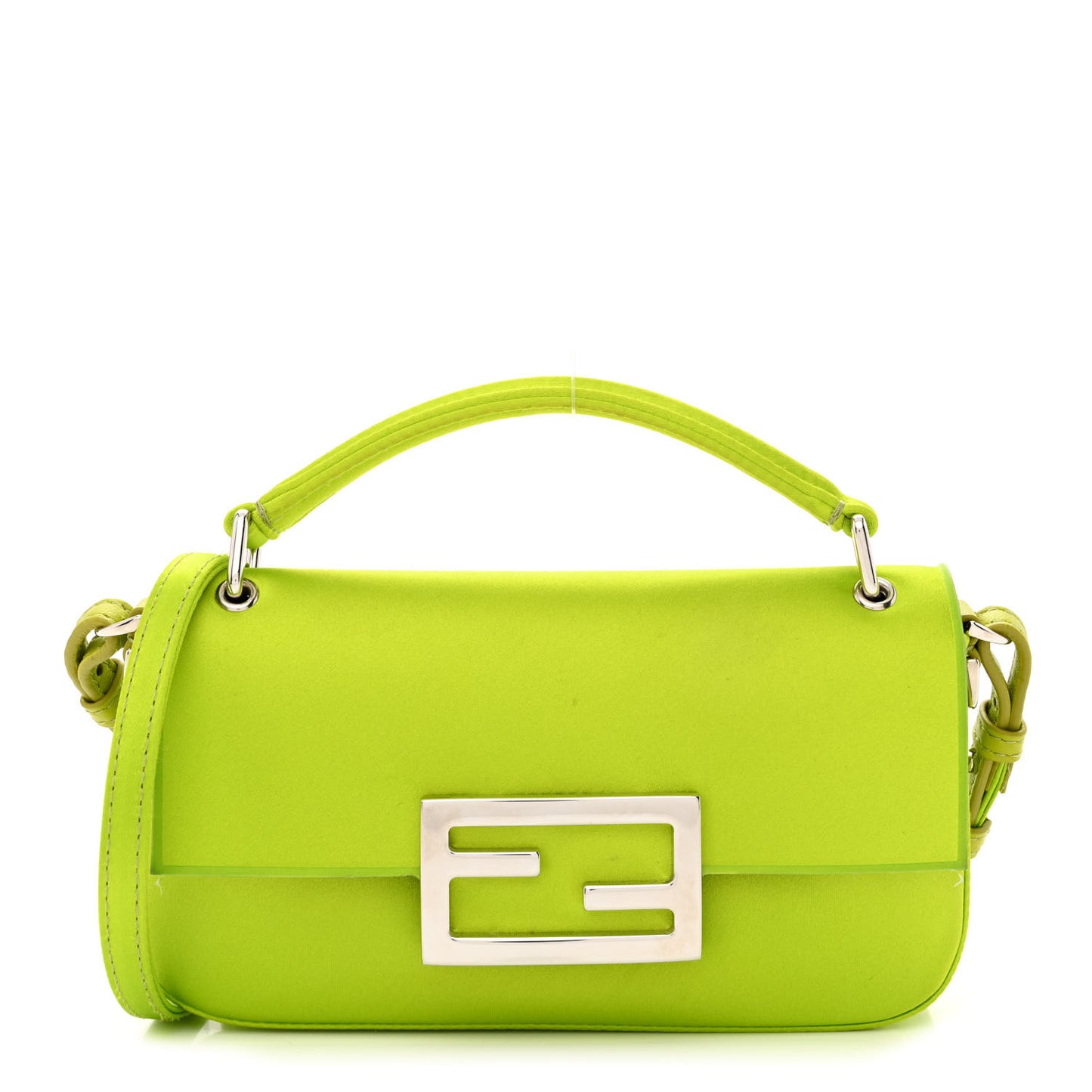 Silk Satin Phone Baguette Wasabi