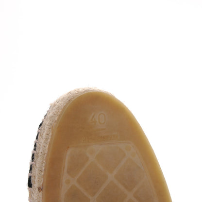 Chanel Lambskin CC Espadrilles 40 Beige Black 7 of 9
