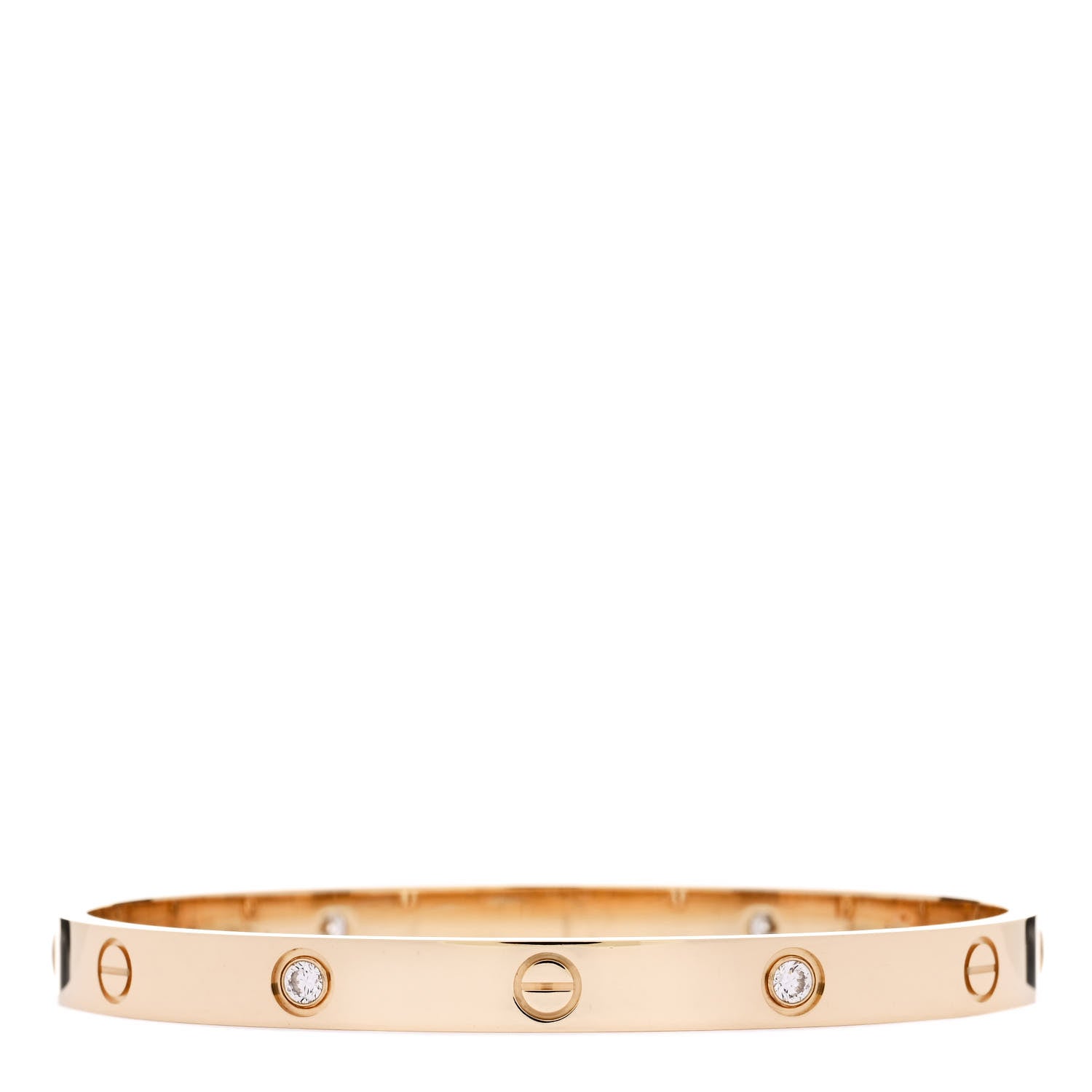 Cartier 18K Yellow Gold 4 Diamond LOVE Bracelet 19 1 of 6