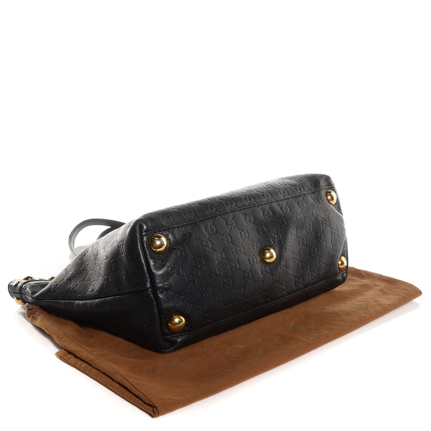 Gucci Guccissima Large Babouska Shopping Tote Black 4 of 7