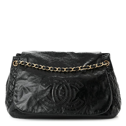 Chanel Vinyl XL Rock and Chain Flap Black 1 of 12