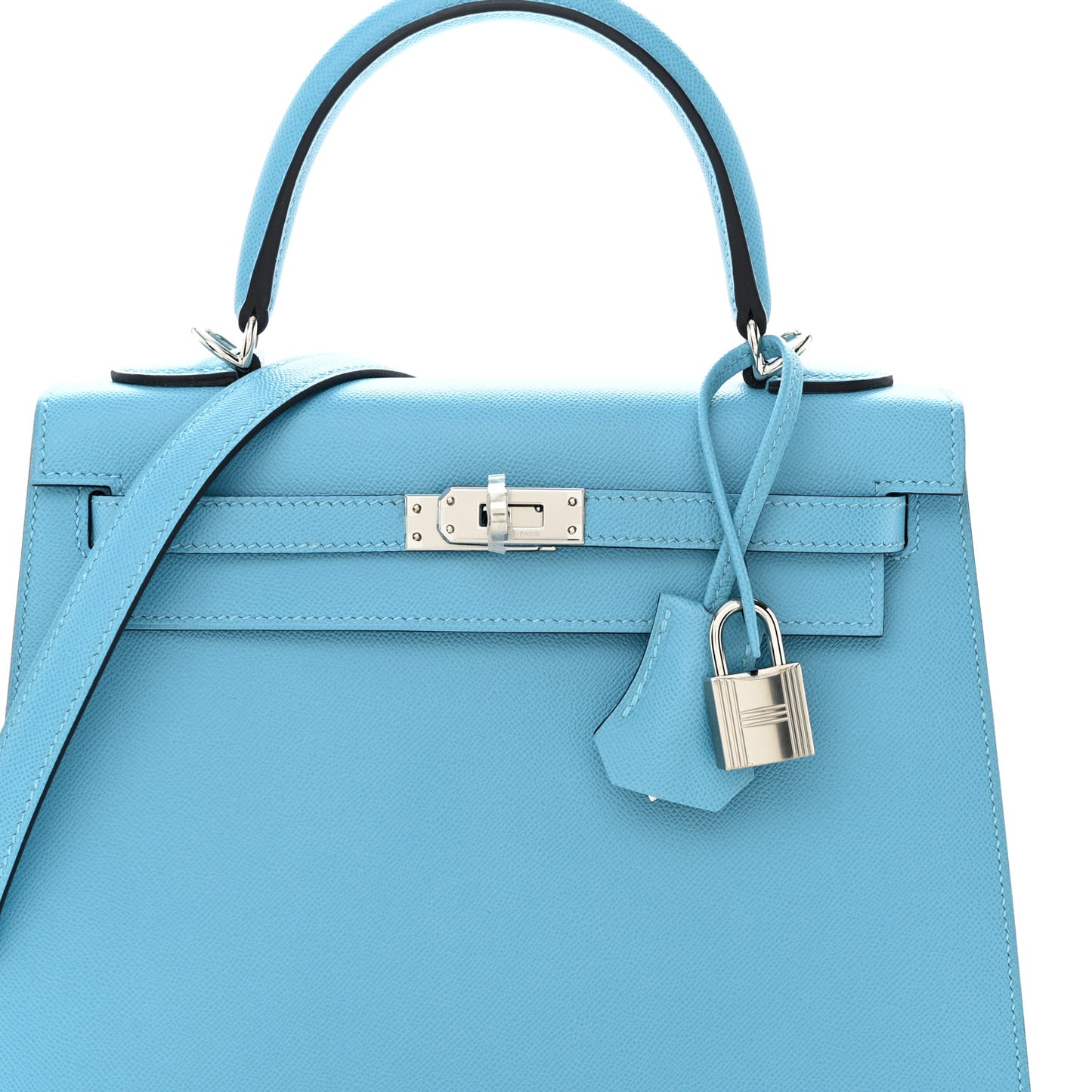 Madame Calfskin Verso Kelly Sellier 25 Bleu Du Nord Cuivre