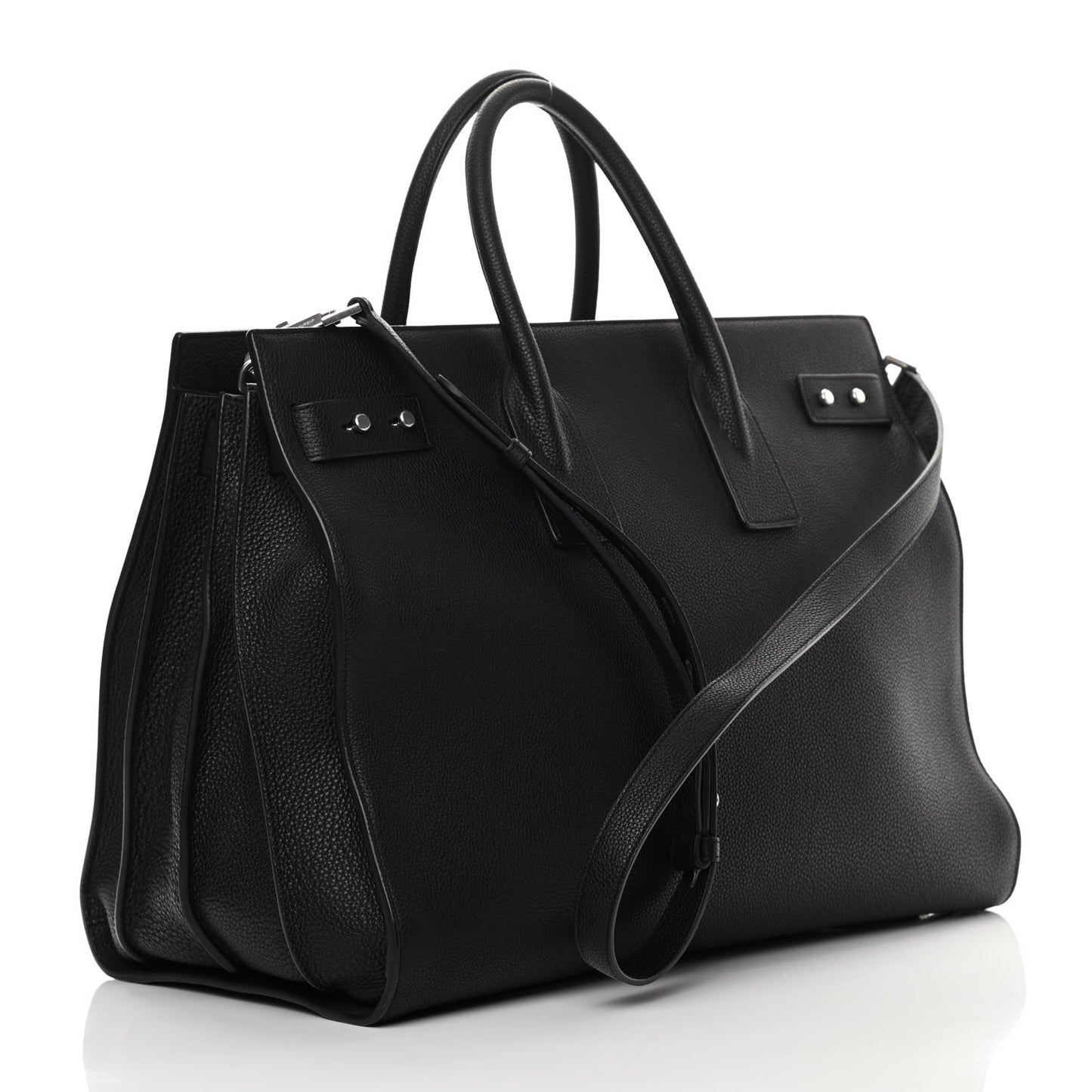 Grained Calfskin Large Souple Sac De Jour Black