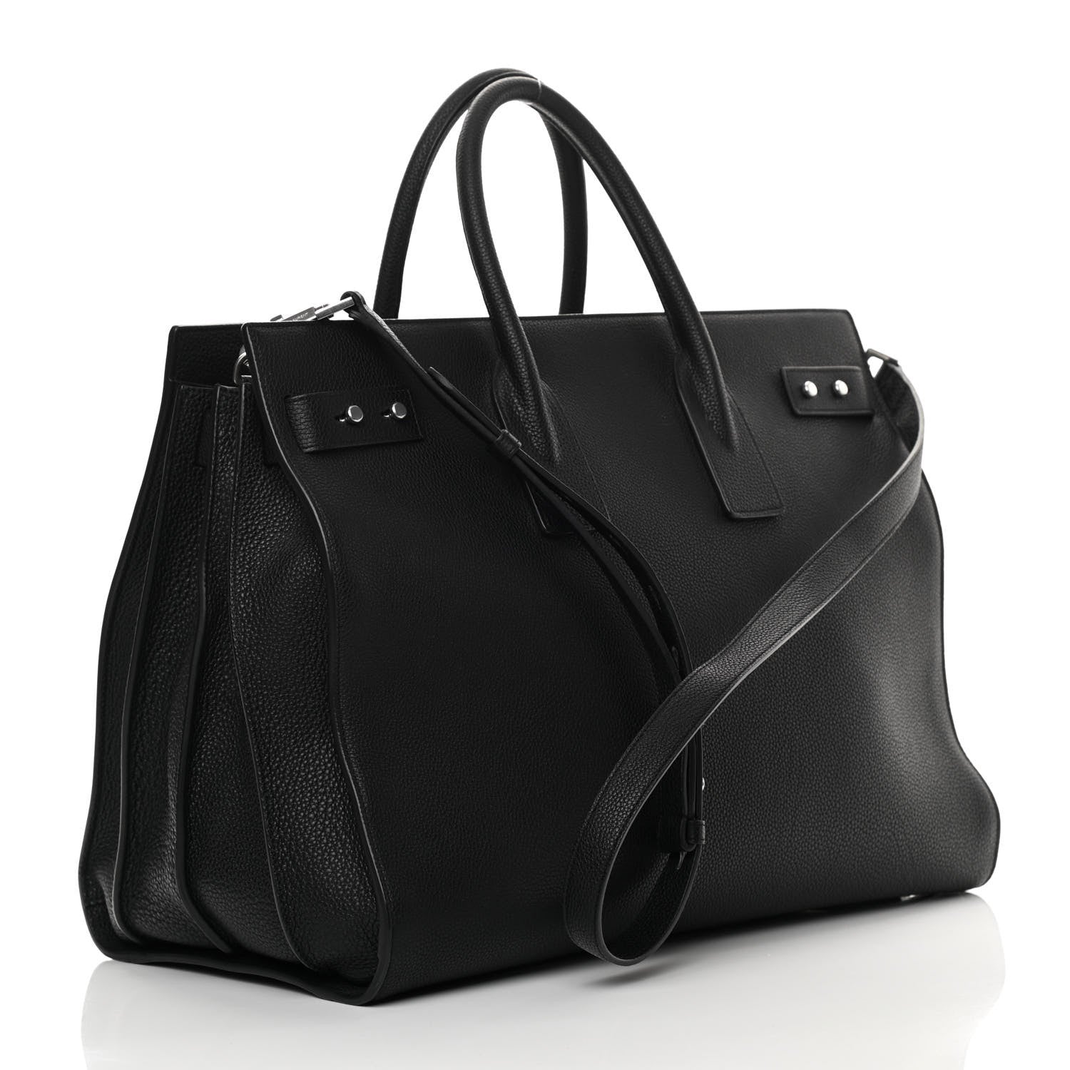Saint Laurent Grained Calfskin Large Souple Sac De Jour Black 3 of 13