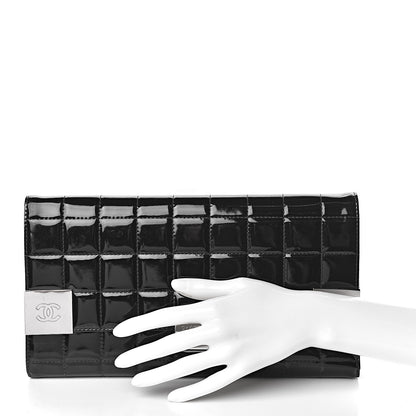 Chanel Patent Chocolate Bar Clutch Black 2 of 6