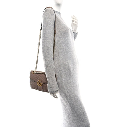 Gucci Calfskin Matelasse Small GG Marmont Shoulder Bag Porcelain Rose 2 of 11
