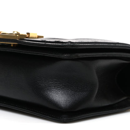 Chanel Lambskin Chevron Chain Stitched Small Boy Flap Black 10 of 11