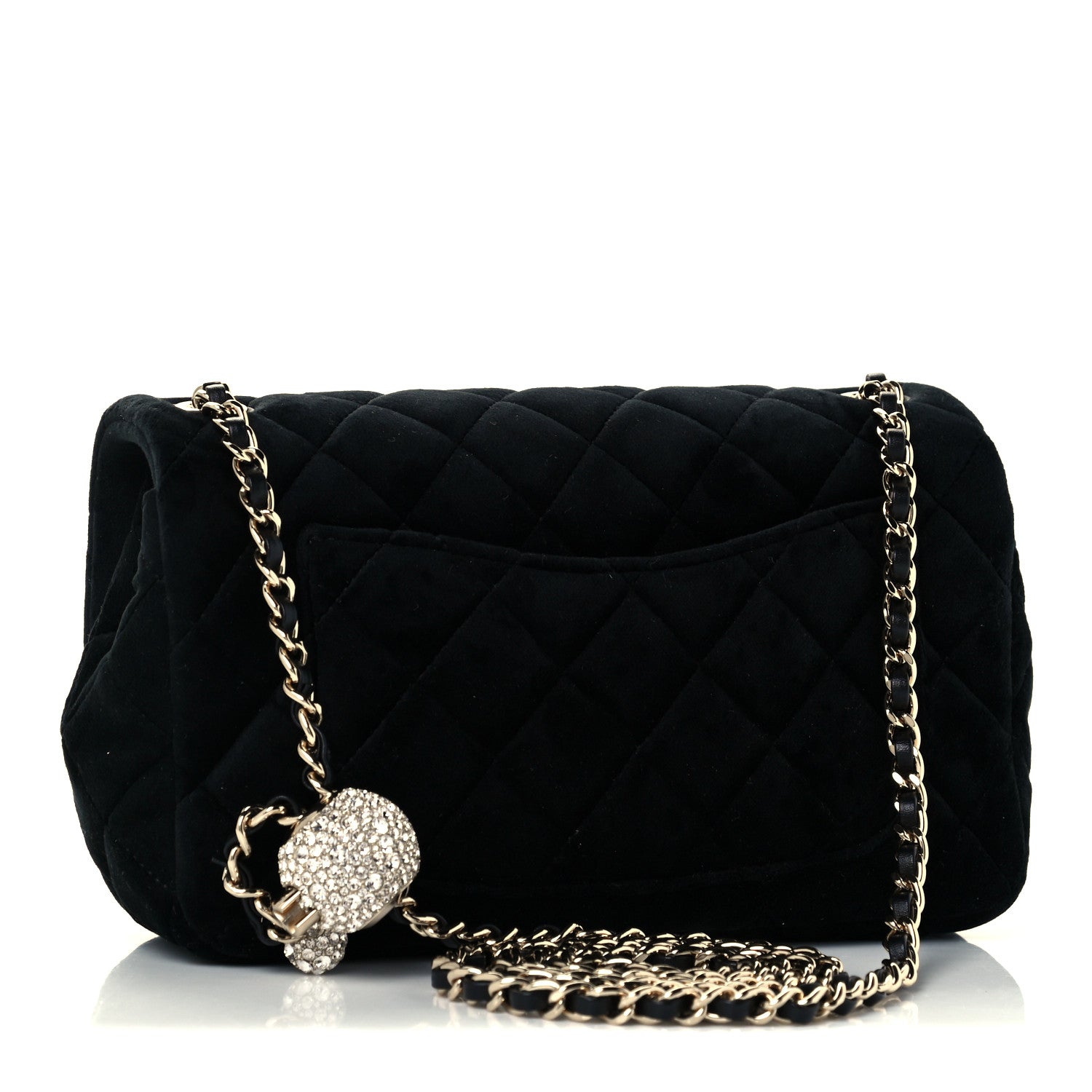 Chanel Velvet Quilted Mini Rectangular Pearl Crush Flap Black 3 of 12