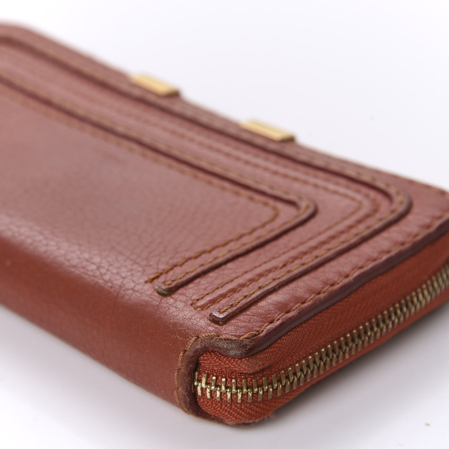 Chloe Calfskin Marcie Long Zip Around Wallet Maple Leaf 8 of 11