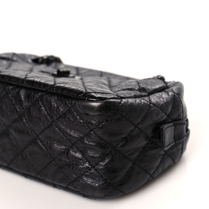 Chanel Metallic Aged Calfskin Quilted Medium Reissue Camera Case Black 8 of 8