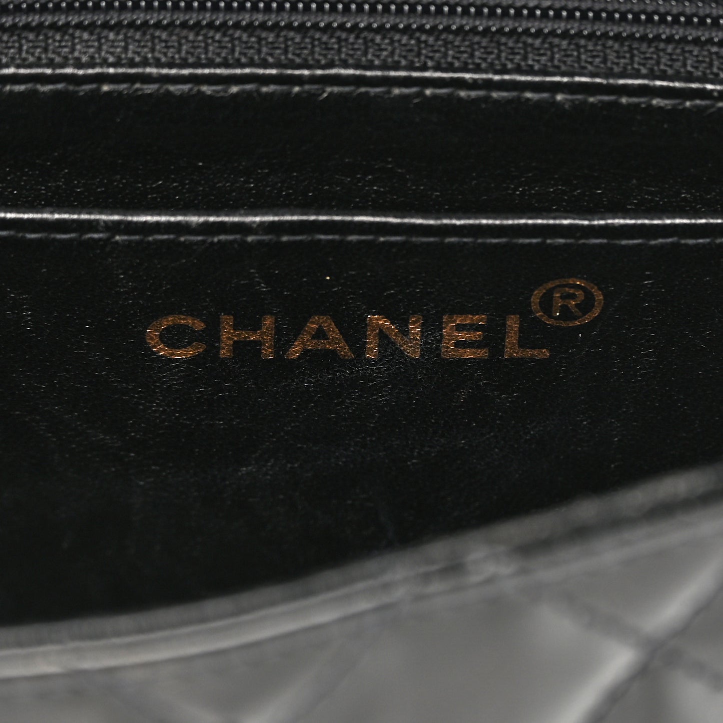 Patent Calfskin Quilted Mini Square Flap So Black
