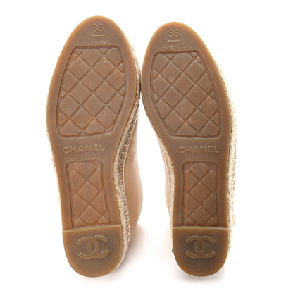 Chanel Lambskin CC Espadrilles 36 Beige Black 6 of 11