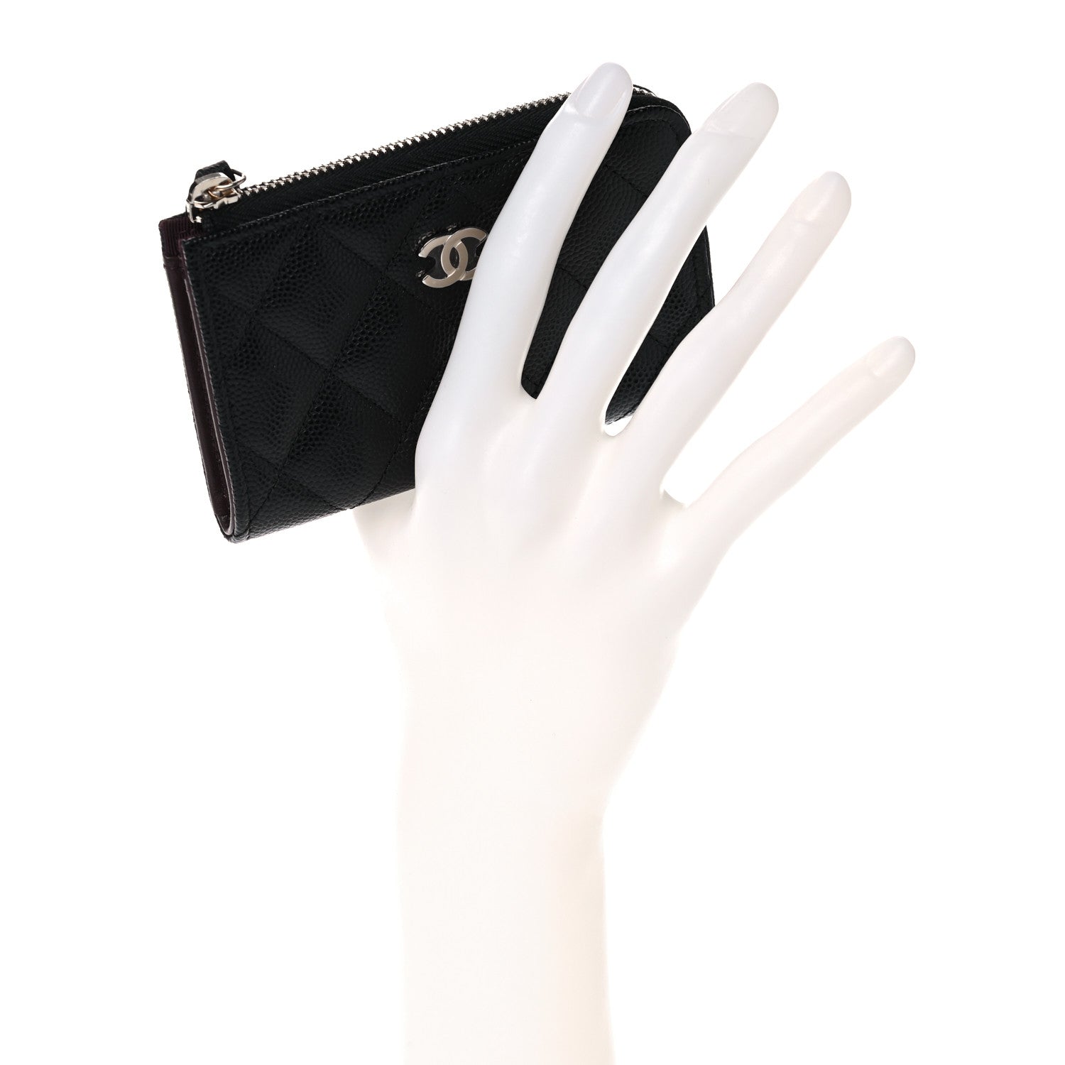 Chanel Caviar Quilted Zipped Key Holder Case Black 2 of 10