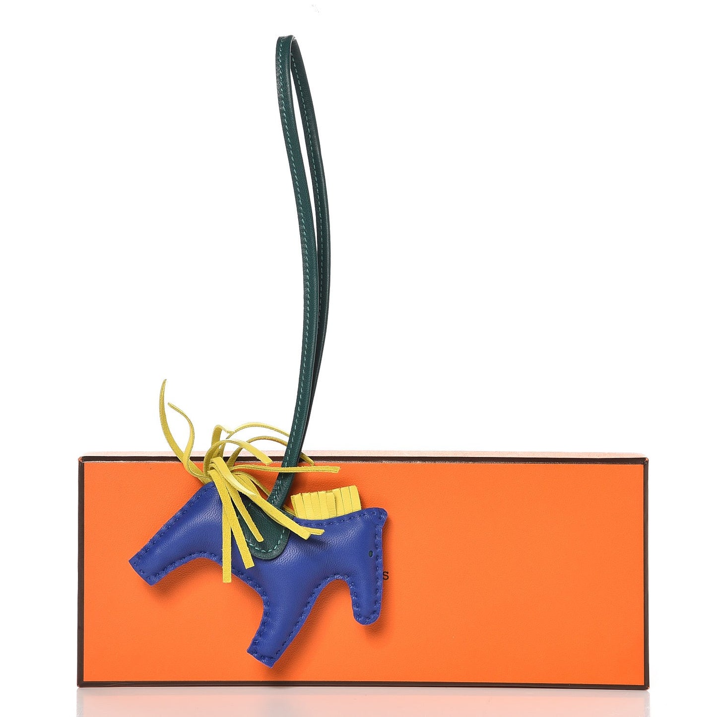 Milo Lambskin Grigri Rodeo Horse Bag Charm PM Bleu Electrique Lime Malachite