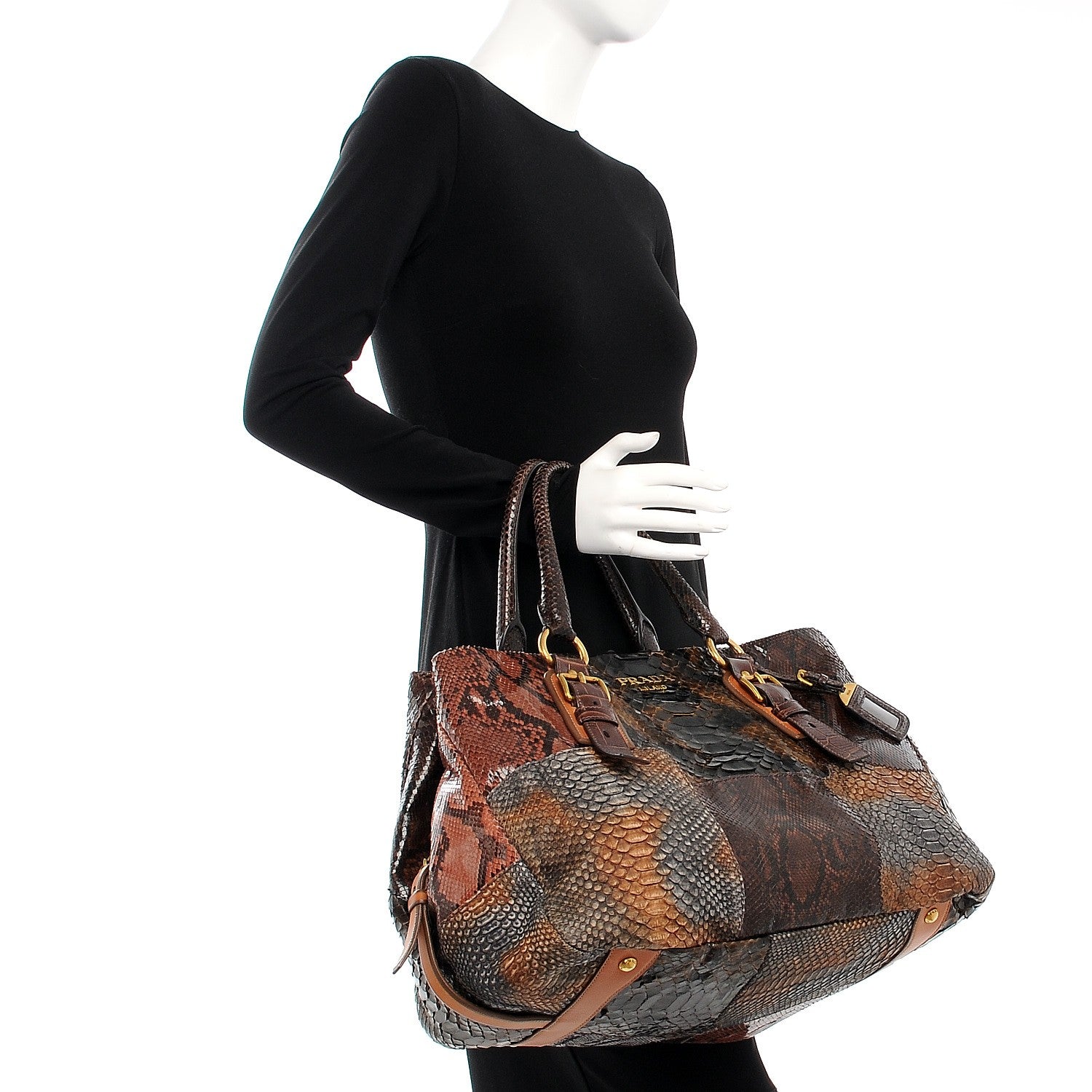 Prada Python Patch Shopper Tote 2 of 14