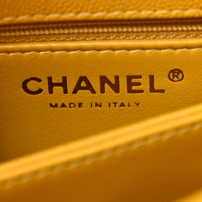 Chanel Caviar Quilted Mini Coco Handle Flap Yellow 6 of 11