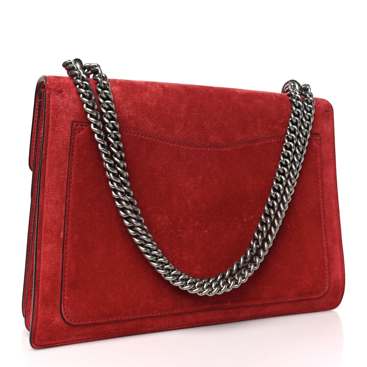 Suede Vitello Velvet Medium Dionysus Shoulder Bag Vulcanic Red