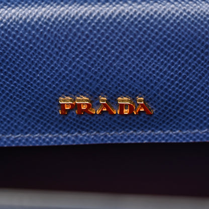 Prada Saffiano Cuir Large Double Bag Bleuette 6 of 31