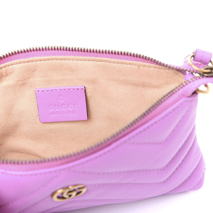 Gucci Calfskin Matelasse Mini GG Marmont Chain Bag Candy Mousse 7 of 9