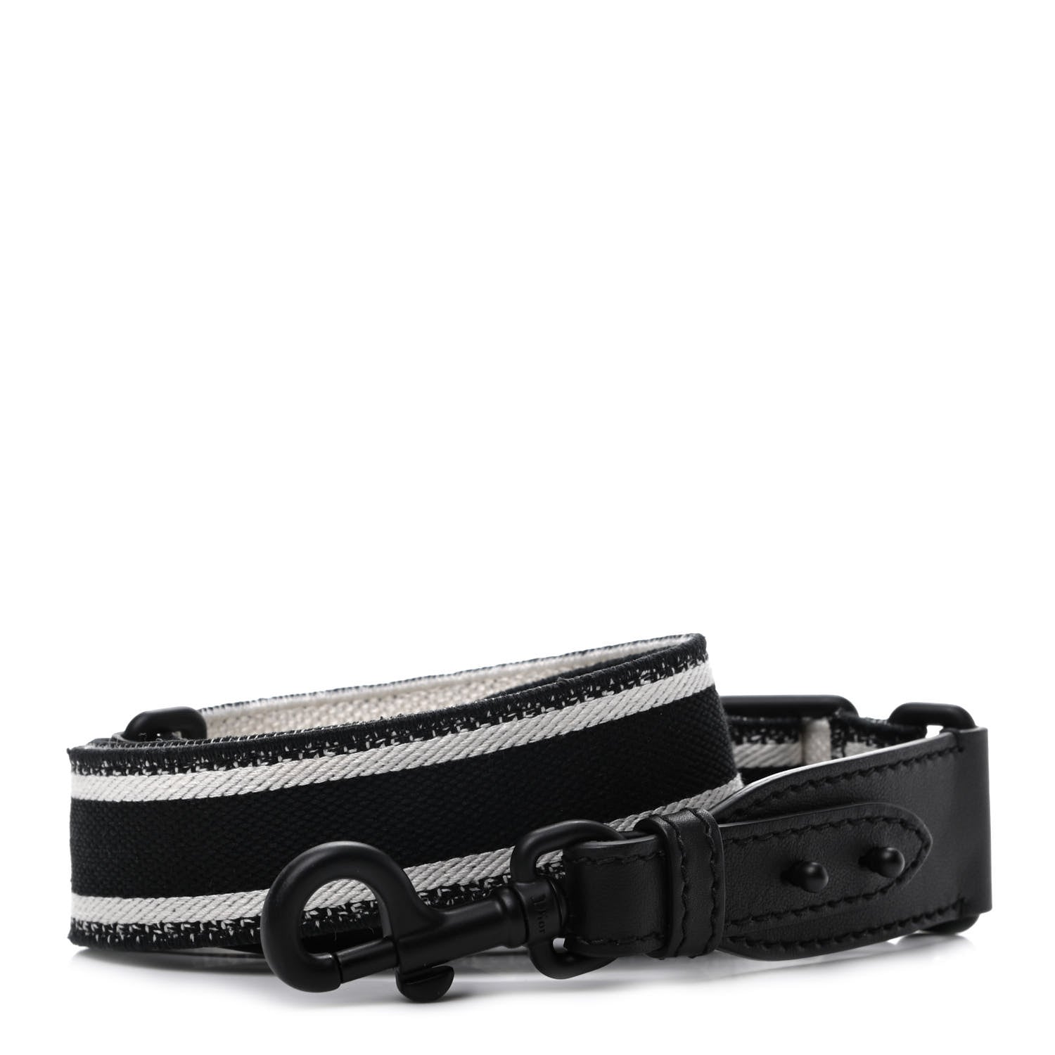 Christian Dior Canvas Embroidered Shoulder Strap Black Ultramatte 1 of 3