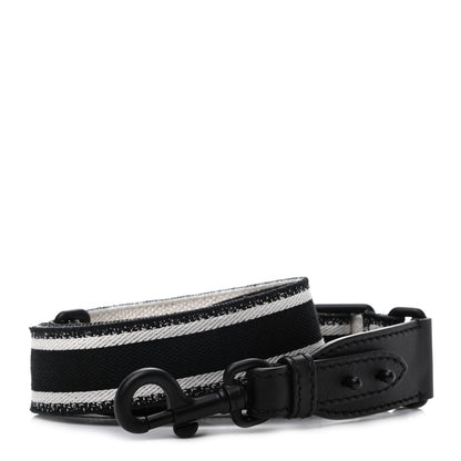 Christian Dior Canvas Embroidered Shoulder Strap Black Ultramatte 1 of 3