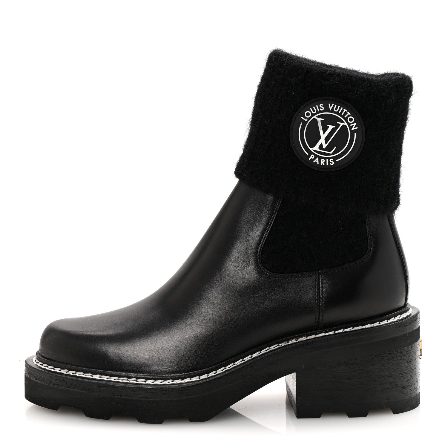 Louis Vuitton Calfskin Beaubourg Ankle Boots 37 Black 1 of 9