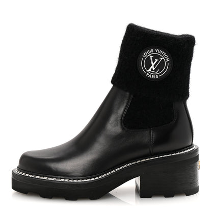 Louis Vuitton Calfskin Beaubourg Ankle Boots 37 Black 1 of 9