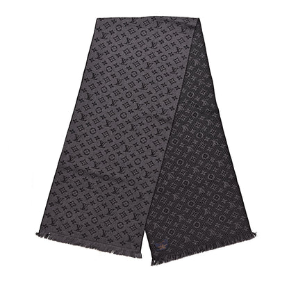 Louis Vuitton Wool Monogram Classic Scarf Charcoal Grey 3 of 4