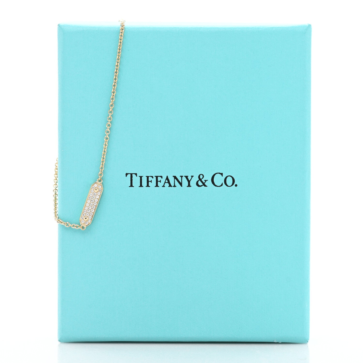 Tiffany 18K Yellow Gold Diamond Tag Chain Bracelet 4 of 4