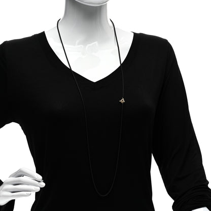 David Yurman Stainless Steel 14K Yellow Gold Acrylic Bel Aire Chain Necklace Black 2 of 5