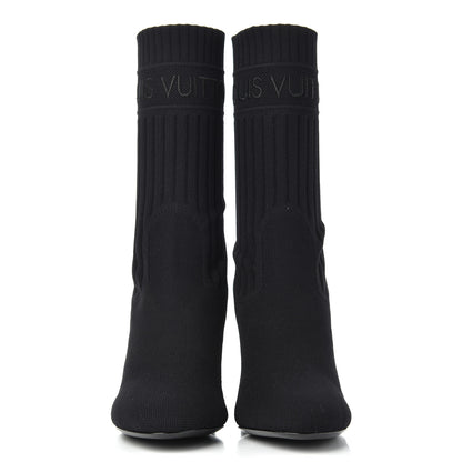 Louis Vuitton Monogram Stretch Fabric Silhouette Ankle Boots 35 Black 2 of 7