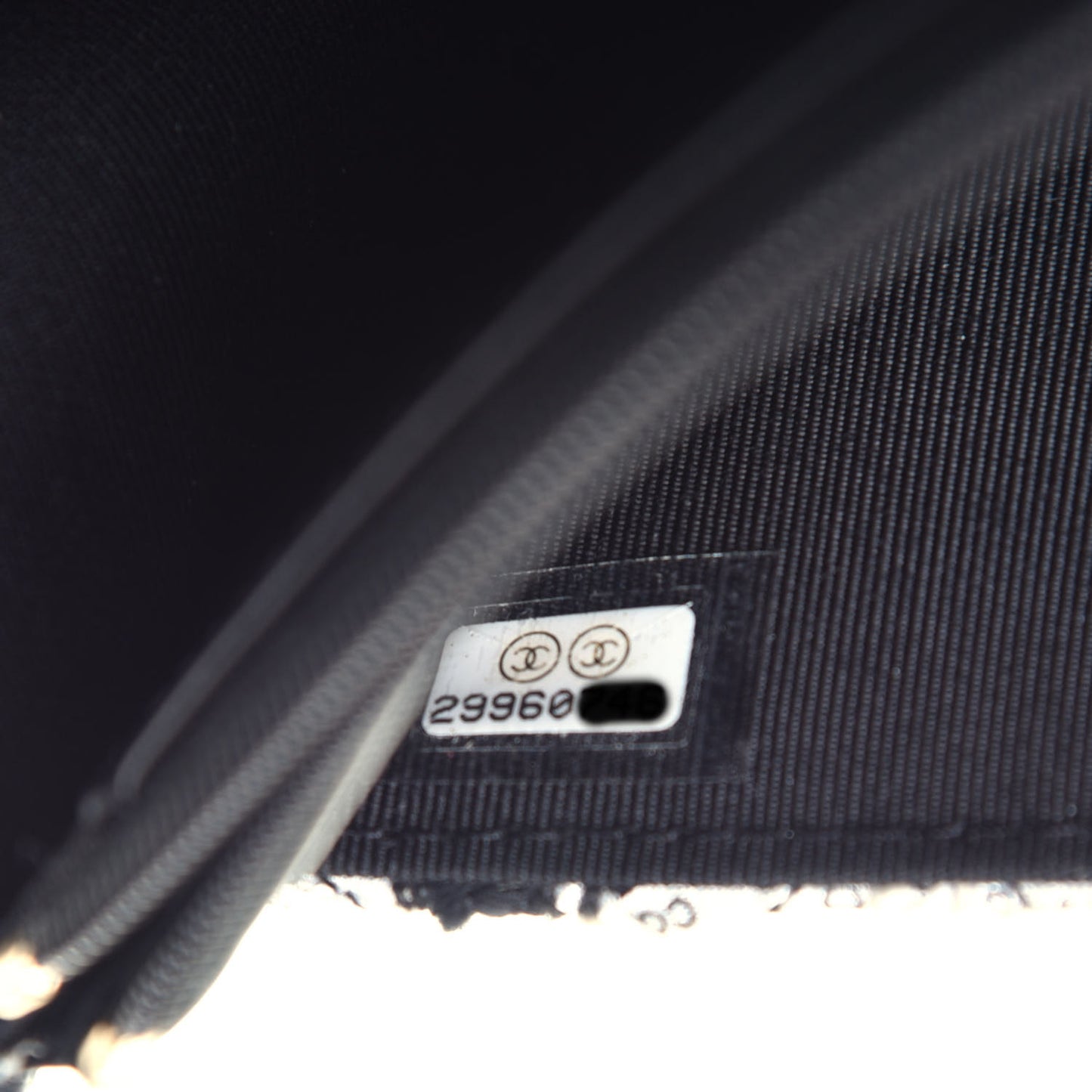 Tweed Quilted Wallet On Chain WOC Black Ecru White