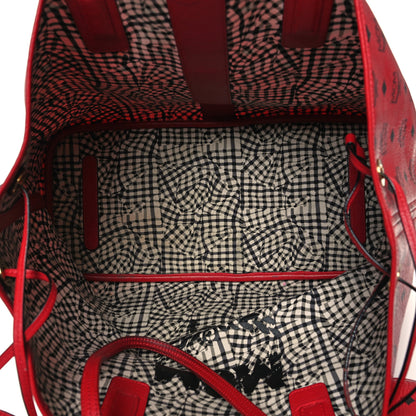 MCM Visetos Large Liz Reversible Shopper Tote Ruby Red 6 of 26