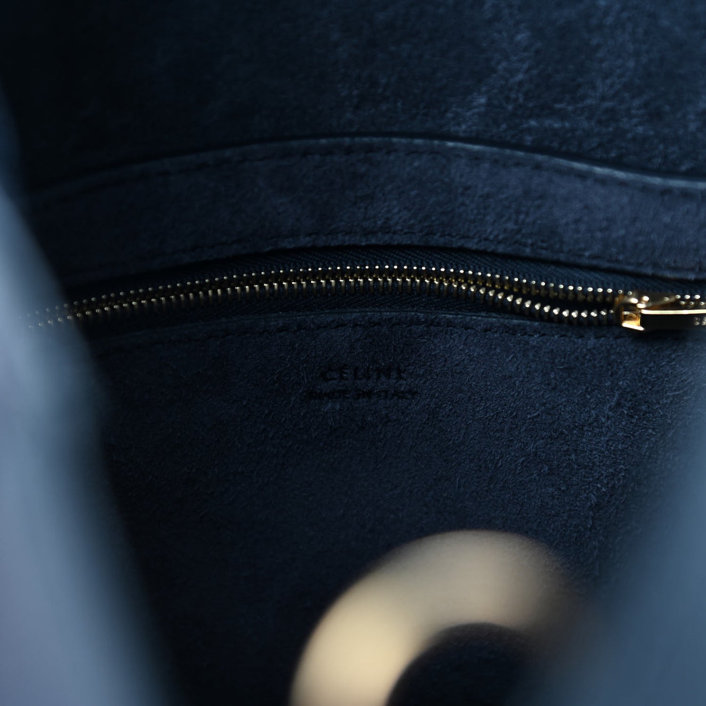 Soft Grained Calfskin Small Sangle Bucket Bag Navy