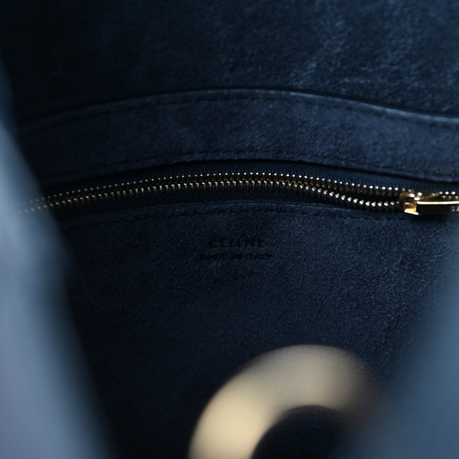 Celine Soft Grained Calfskin Small Sangle Bucket Bag Navy 6 of 9