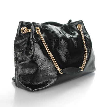 Gucci Patent Medium Soho Chain Shoulder Bag Black 3 of 7