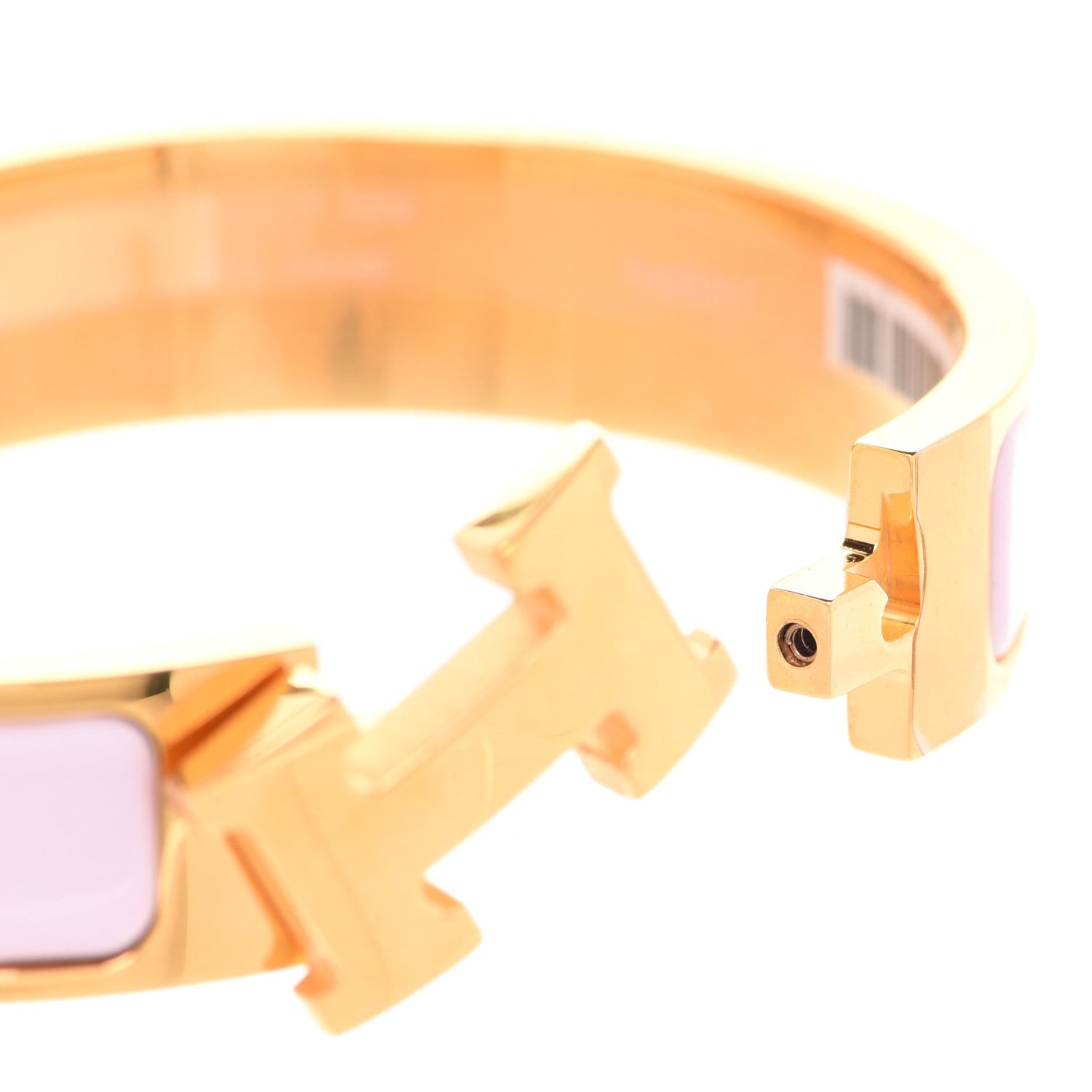 Hermes Enamel Narrow Clic Clac H Bracelet PM Rose Dragee 6 of 7