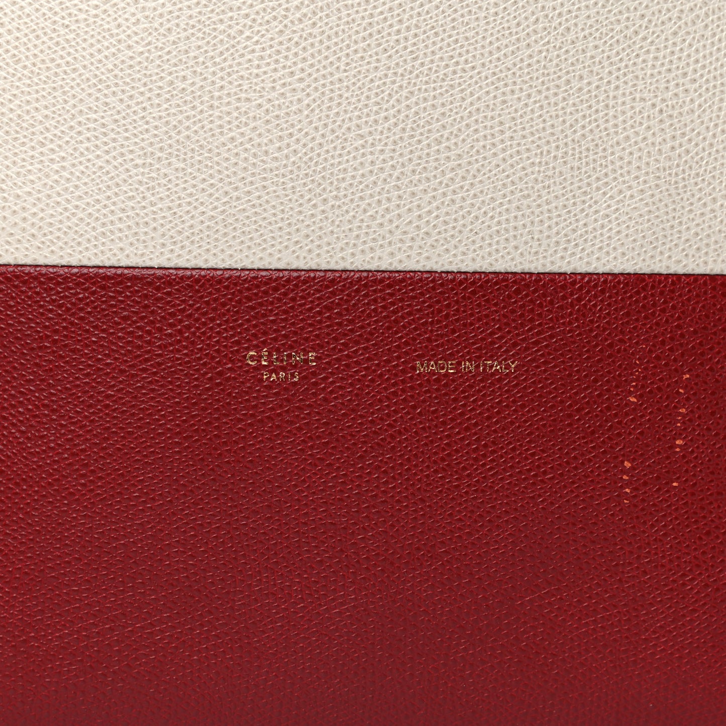 Grained Calfskin Small Vertical Bi-Cabas Cream Red