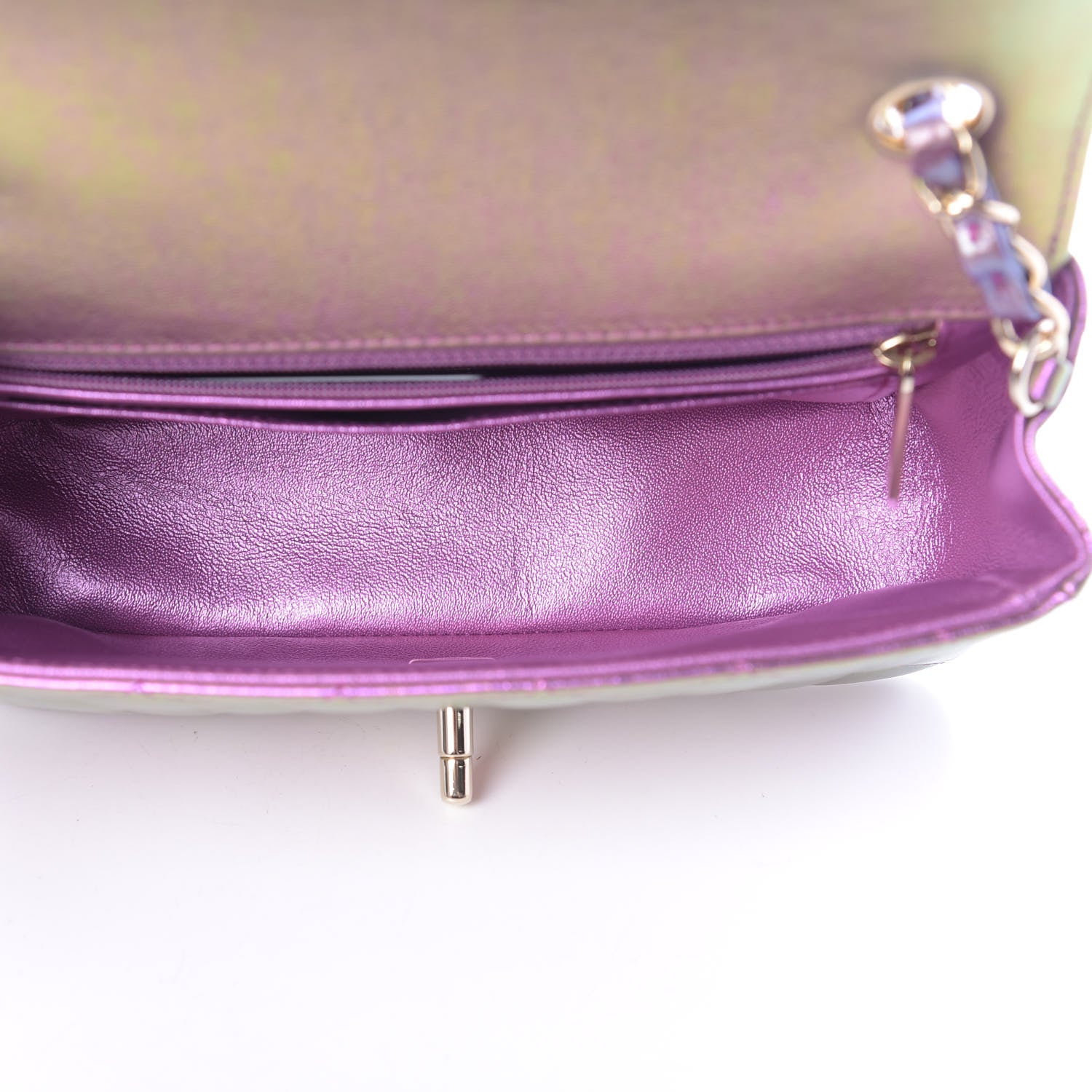 Chanel Iridescent Lambskin Quilted Mini Rectangular Flap Purple 5 of 10