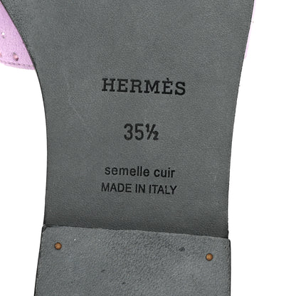 Hermes Suede Goatskin Crystal Oran Sandals 35.5 Violet Amethyste 6 of 9