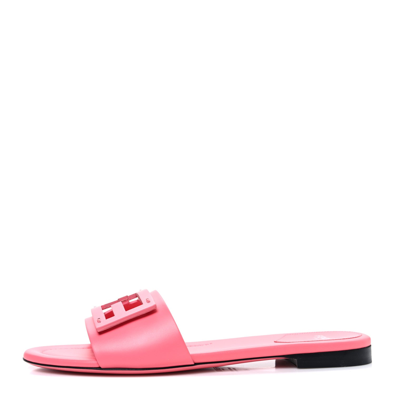 Fendi Vitello Cuoio Baguette Flat Slide Sandals 40 Pink Dalia 1 of 10