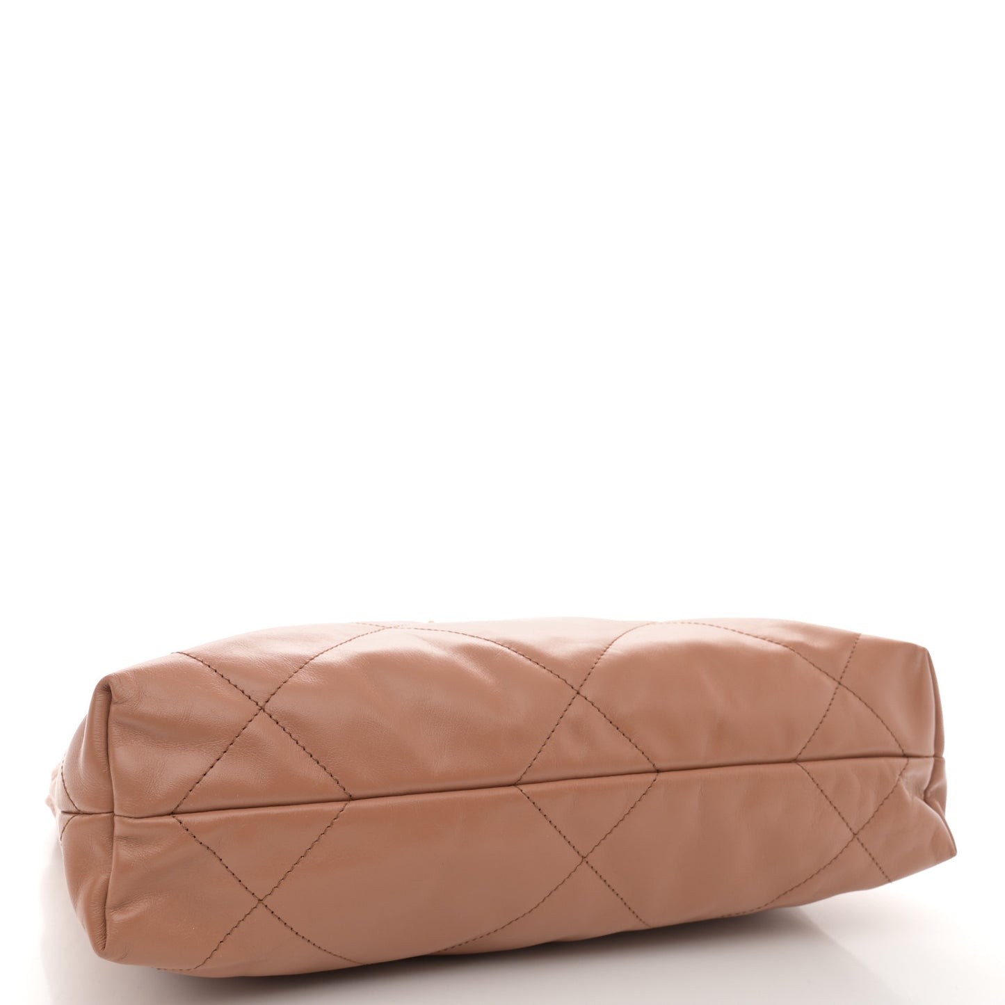 Shiny Calfskin Quilted Small Chanel 22 Camel